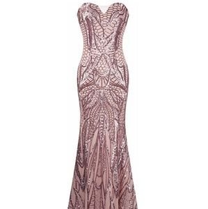 Art Deco Blush Strapless Gatspy Inspired Gown 4-6